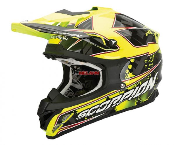 SCORPION Helm: VX-15 Evo Air Magma, neon-gelb/schwarz.