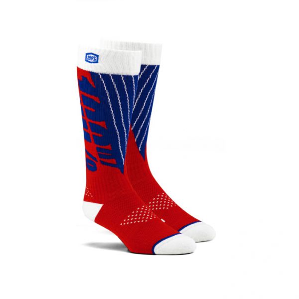 100% MX-Socke (Paar): Torque Comfort, rot/blau
