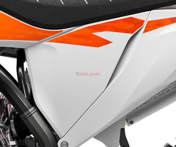 KTM Filterkastendeckel links mit Dekor SX 2020, weiß