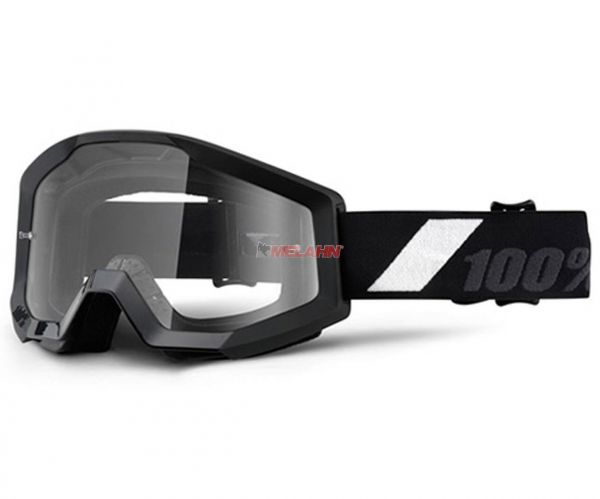 100% Kids Brille: Strata Goliath, schwarz/weiss