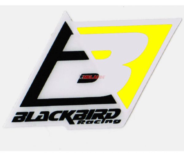 BLACKBIRD Aufkleber: Logo, 6,5x4,5cm, neongelb