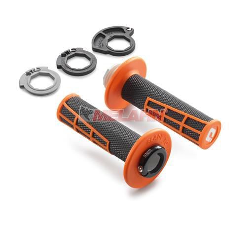 KTM Lock-On Griff (Paar): 2-Komponenten mit Loch, schwarz/orange