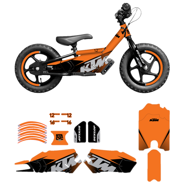 DCOR Graphic Kit für KTM SX-E 1 / STAYCIC™ 12&quot; und 16&quot;, KTM orange (19-teilig)