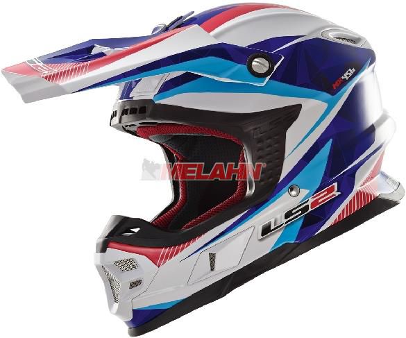 LS2 Helm: MX 456 Light, Quartz , weiß/blau