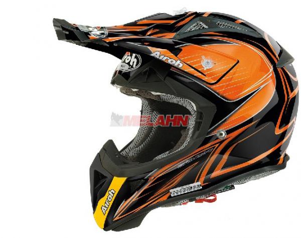 AIROH Helm: Aviator 2.1 Linear, orange, Größe XS