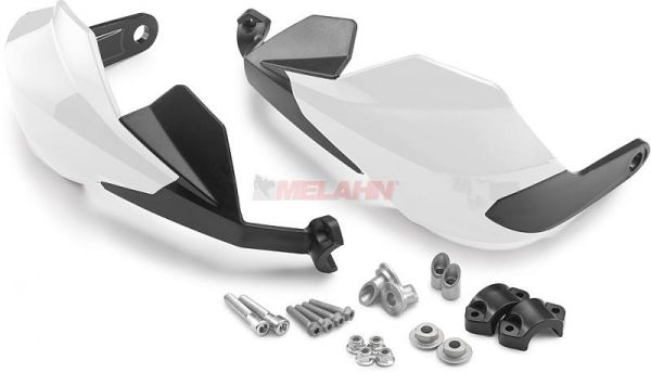 KTM Handprotektoren (Paar): Geschlossen groß, weiß