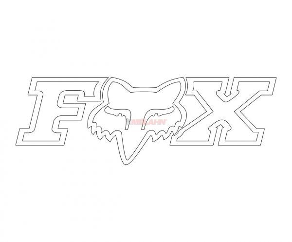 FOX TDC-Aufkleber: F-Head-X 25,5x9cm, weiß