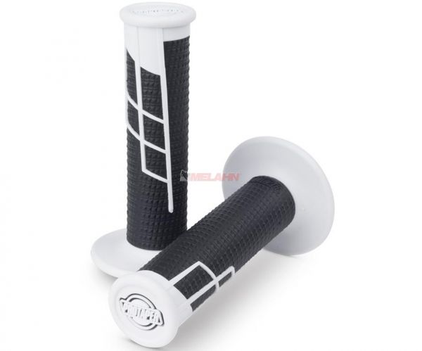 PRO TAPER Griff (Paar): Clamp On Half Waffle, weiß/schwarz