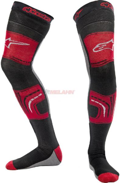 ALPINESTARS Knee Brace Socke (Paar): MX long, rot/grau