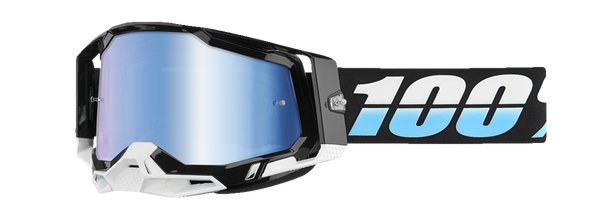 100% Brille: Racecraft 2 Arkana, schwarz/weiß, blau-verspiegelt