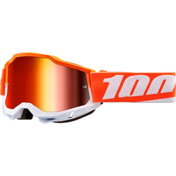 100% Kids Brille: Accuri 2 Matigofun, orange/weiß, rot-verspiegelt