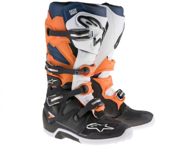ALPINESTARS Stiefel: Tech 7, orange/blau