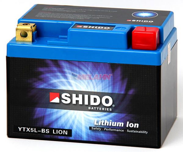 SHIDO Lithium Ion Batterie YTX5L-BS (YTX4L-BS)