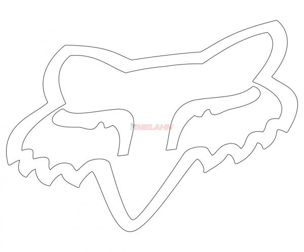 FOX TDC-Aufkleber: Head 71 cm, weiß