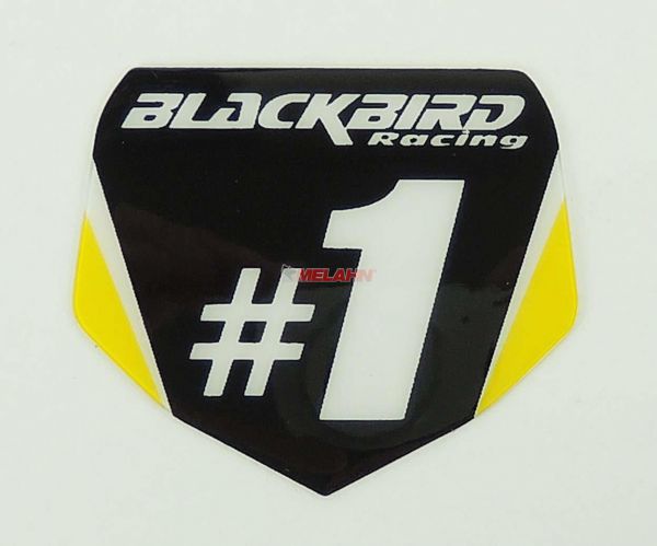 BLACKBIRD Aufkleber Starttafel 5,5x5cm, schwarz/gelb