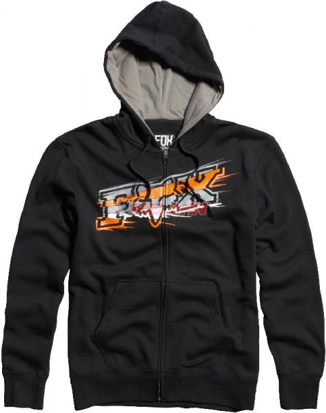 FOX Zip-Hoody: Sharpstreak, schwarz