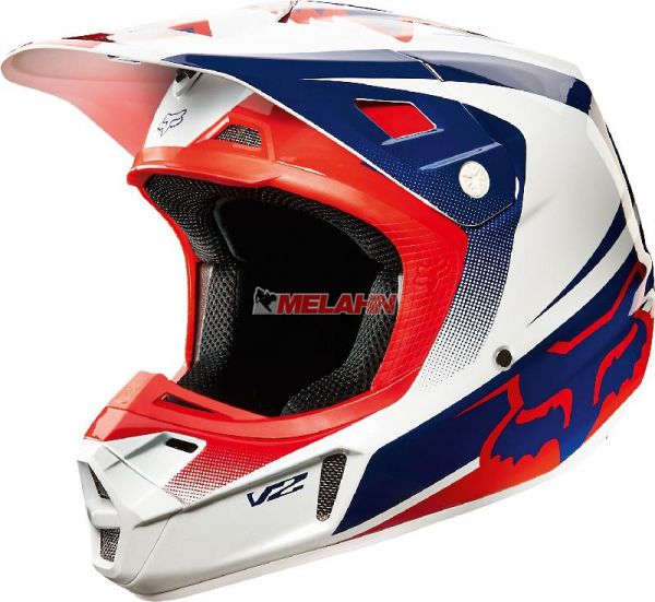 FOX Helm: V2 Imperial, weiß/rot/blau