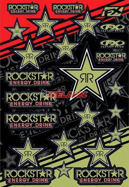 FX Aufkleberkit Rockstar Energy, gold reflektierend