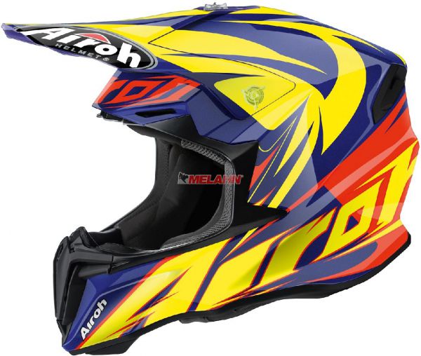 AIROH Helm: Twist, Evil, blau/gelb