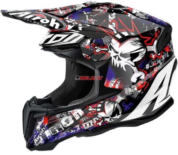 AIROH Helm: Twist, Punk, schwarz/weiß