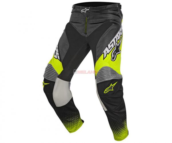 ALPINESTARS Hose: Racer Supermatic, anthrazit/neon-gelb/hellgrau