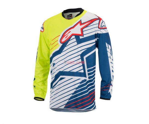 ALPINESTARS Jersey: Racer Braap, Fluo Gelb/Weiß/Dunkelblau