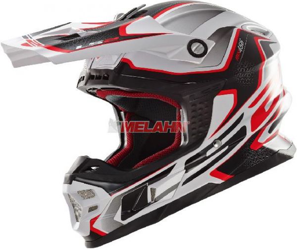 LS2 Helm: MX 456 Light, Compass, weiß/rot